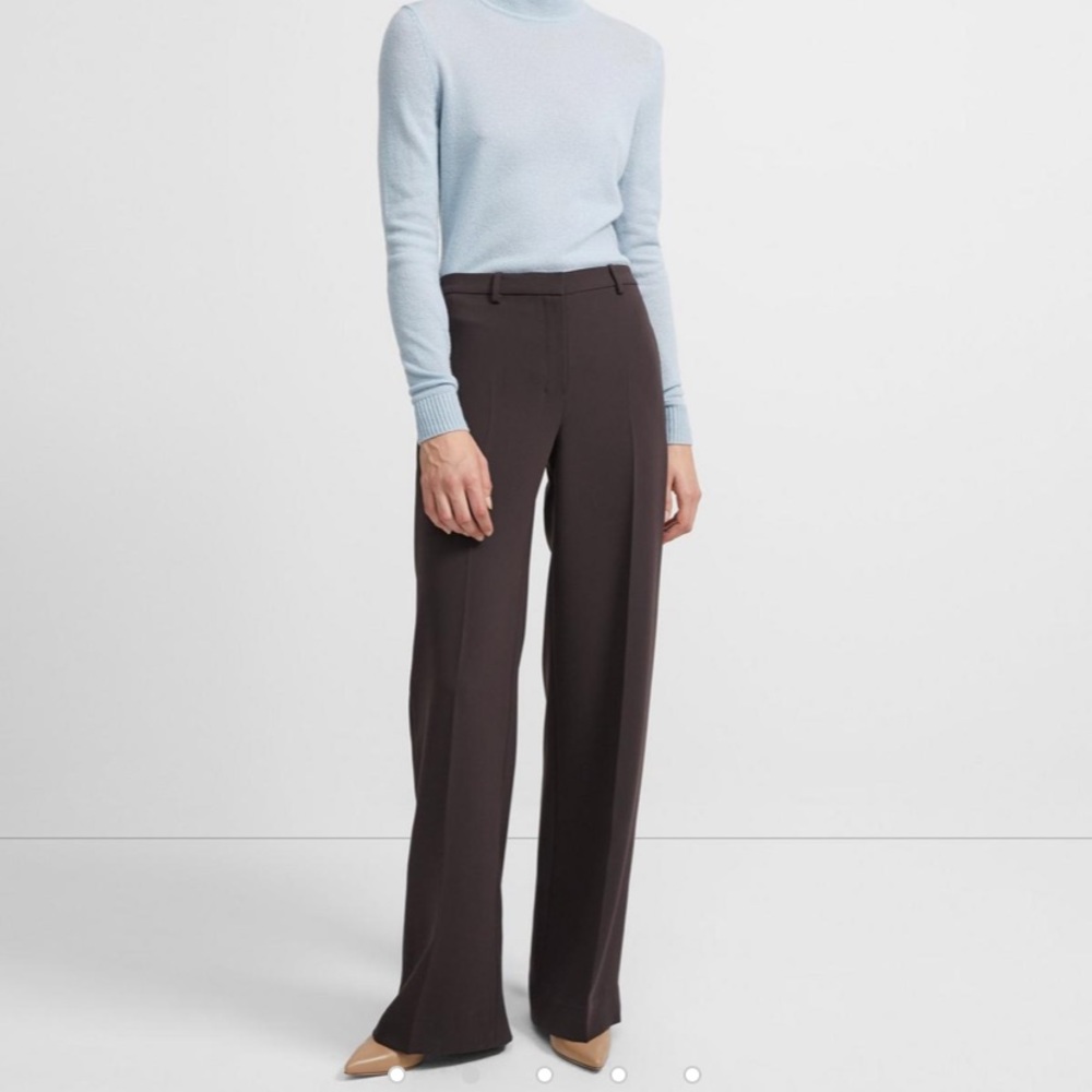 Theory 💕Admiral Crepe Pants Sz 8 Brown NWT